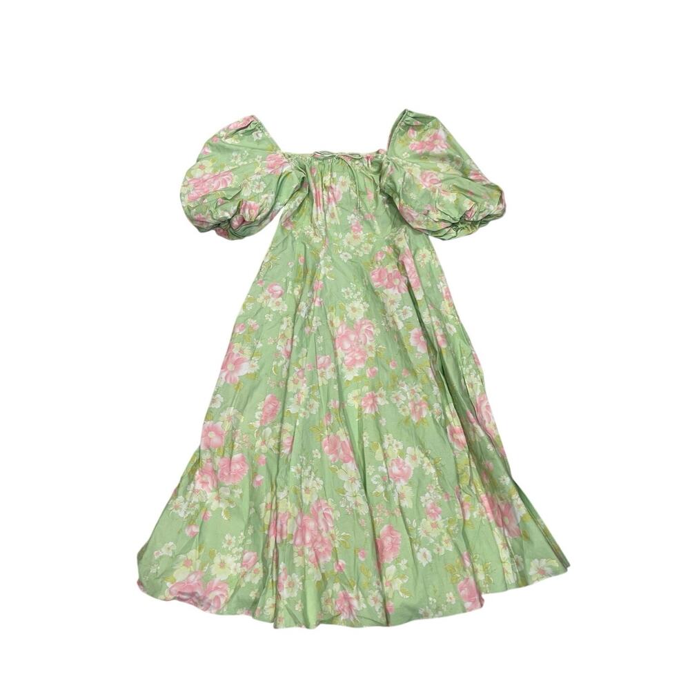 Selkie Floral Acid Trip Dress NWT Puff Sleeves Botanical Romantic Cottagecore